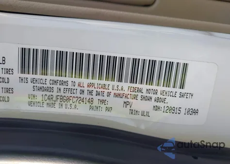 2015 Jeep Grand Cherokee Limited from USA, damaged, VIN 1C4RJFBG0FC724148